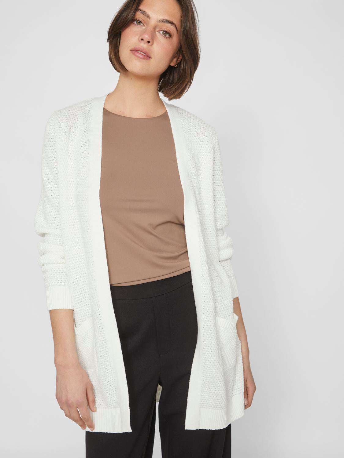 VIDALO Knit Cardigan - White Alyssum