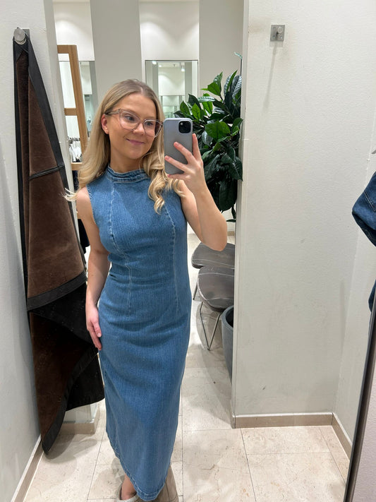 VIWINONA Long Dress - Medium Blue Denim