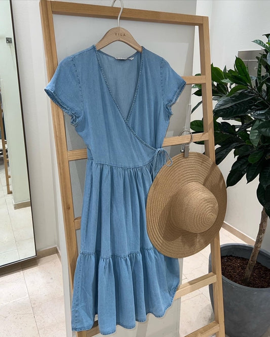 VIGIVANI Dress - Light Blue Denim
