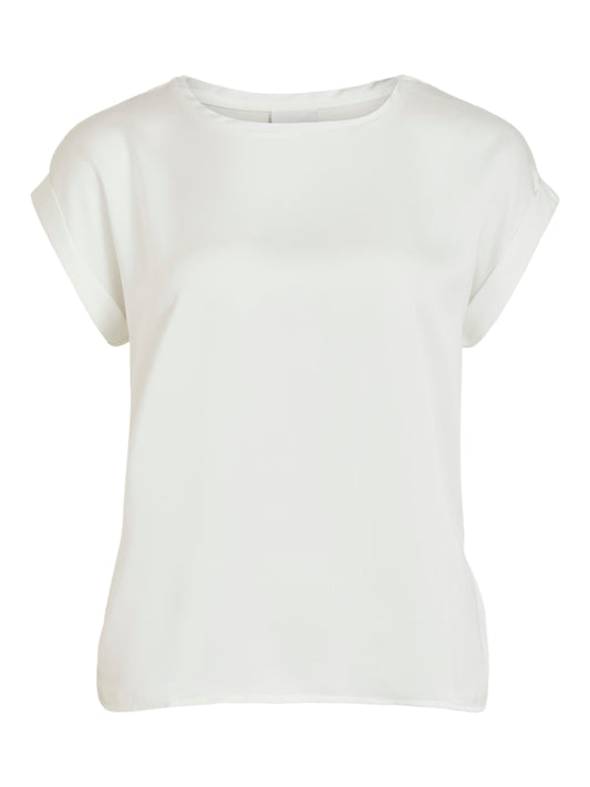 VIELLETTE S/S Satin Top - snow white