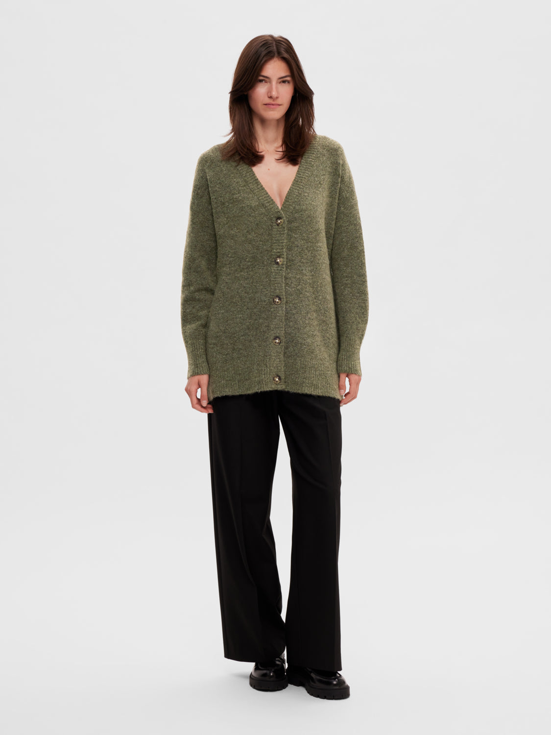 SLFMALINE Cardigan - Dusky Green