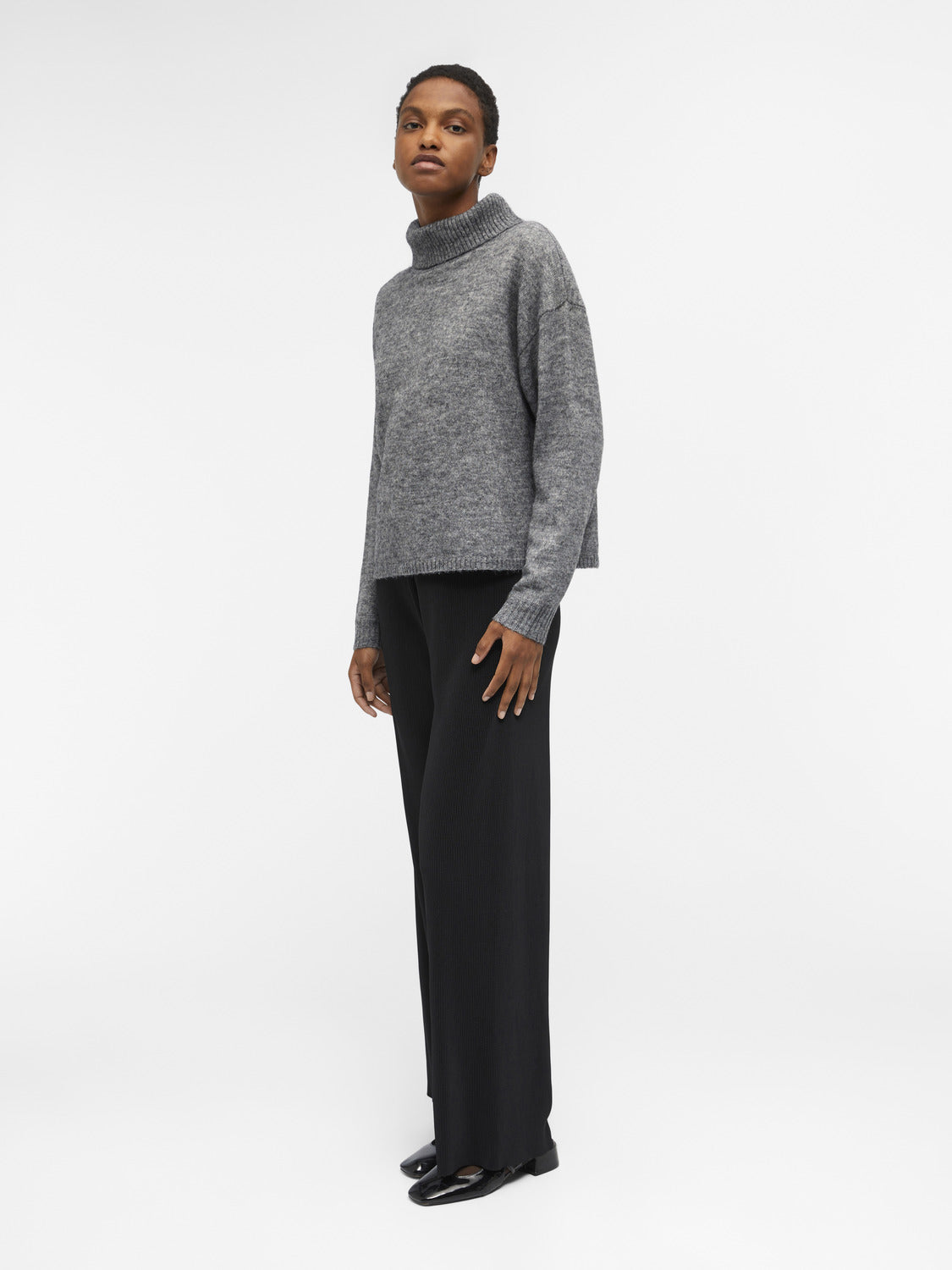 OBJMINNA Pullover - Dark Grey Melange