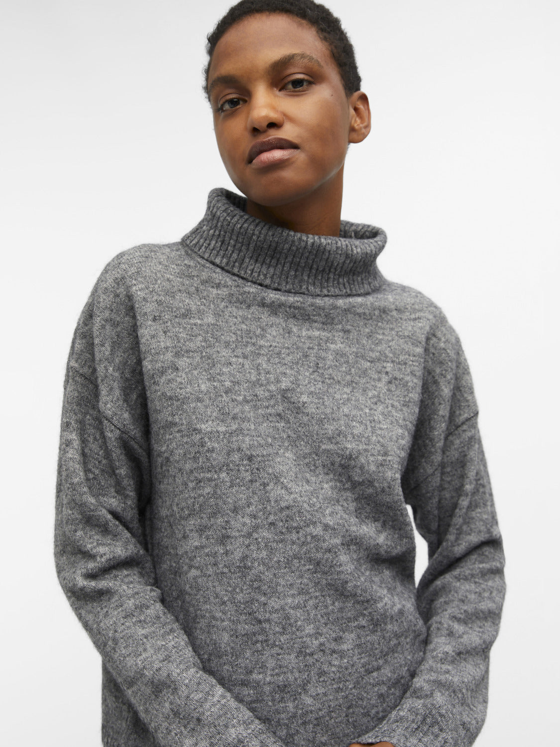OBJMINNA Pullover - Dark Grey Melange