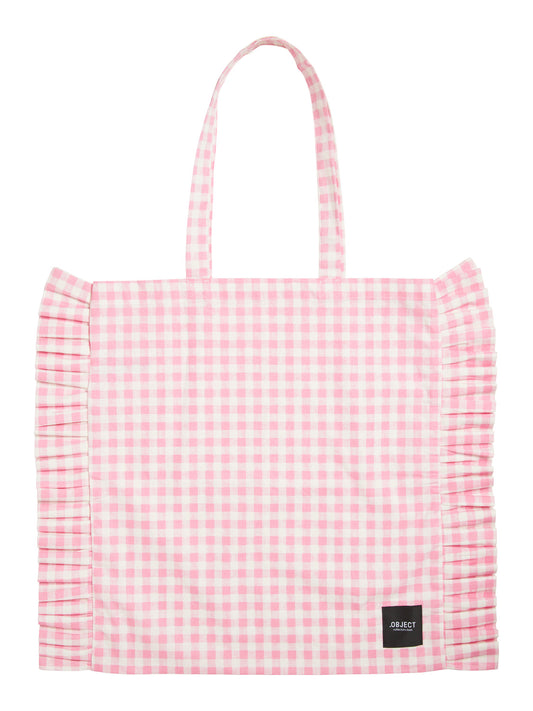 OBJCHECKED Shopping Bag - Begonia Pink